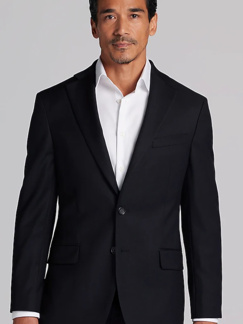 Men's Pronto Uomo Couture Wool Classic Old Money Black Two-Button Suit Jacket